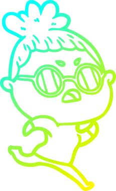 Bir insan tarafından çizilmiş bir çizgi filmin soğuk gradyan çizimi.