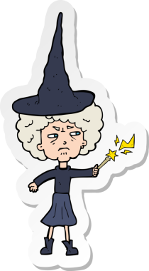 Bir insan tarafından çizilmiş cadılar bayramı çizgi filminin çıkartması.