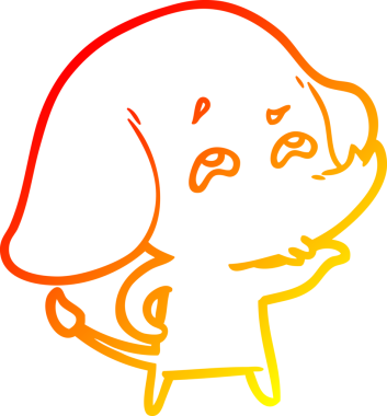 Bir insan tarafından çizilmiş bir filin sıcak çizgi çizimi