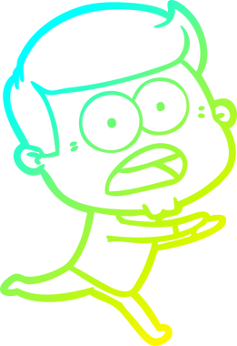 Bir insan tarafından çizilen bir karikatürün soğuk gradyan çizimi.