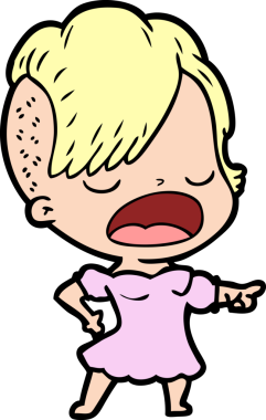 Bir insan tarafından çizilmiş havalı hippi kız çizgi filmi.