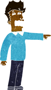 Bir insan tarafından çizilen karikatür adam.