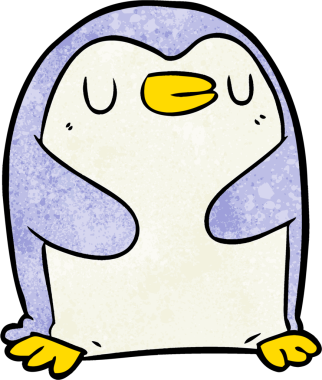 bir insan tarafından çizilmiş penguen çizgi filmi