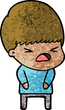 Çizgi film bir insan tarafından çizilmiş stresli adam