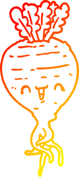 Bir insan tarafından çizilmiş bir şalgamın sıcak çizgi çizimi