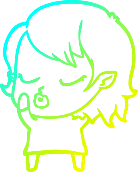 Soğuk gradyan çizgisi, bir insan tarafından çizilmiş şirin bir vampir kız çizgi filmi.