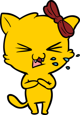 Bir insan tarafından çizilmiş çizgi film kedisi.