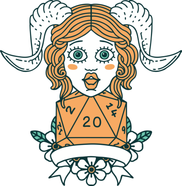 Retro Dövme Biçimi Bir insan tarafından çizilmiş doğal yirmi zar atışıyla düzenleme