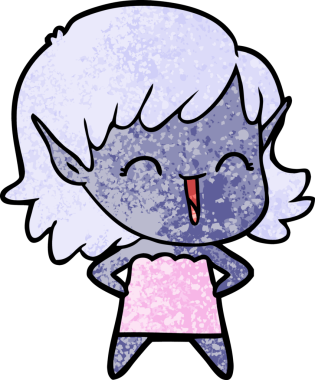 Bir insan tarafından çizilmiş bir elf kızı.