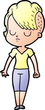 Bir insan tarafından çizilmiş karikatür kadın.