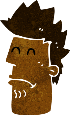 Çizgi filmdeki adam bir insan tarafından çizilmiş hasta hissediyor.