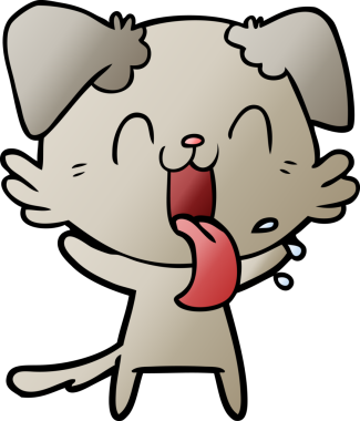 Bir insan tarafından çizilmiş nefes nefese bir köpek.