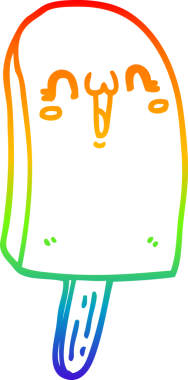 Bir insan tarafından çizilmiş donmuş buz lolipopunun çizimi.