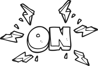 Bir insan tarafından çizilen sembolün üzerine serbest çizilmiş siyah beyaz çizgi film