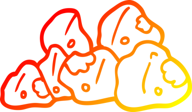 Bir insan tarafından çizilmiş altın kümelerinin sıcak çizgi çizimi