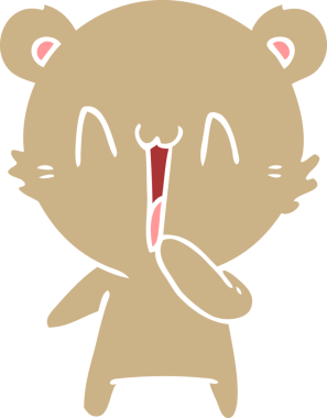 Mutlu ayı düz renkli çizgi film bir insan tarafından çizildi.