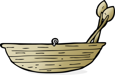 Bir insan tarafından çizilmiş karikatür sandalları.