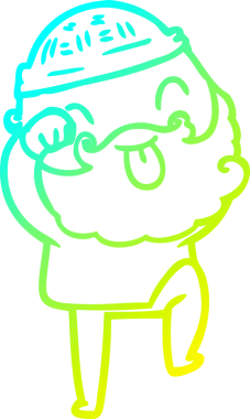 Soğuk gradyan çizgisi, sakallı bir adamın bir insan tarafından çizilmiş dili.