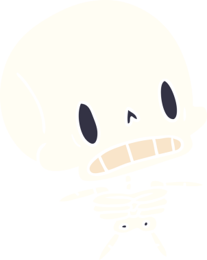 Bir insan tarafından çizilmiş güzel, ölü bir iskelet.