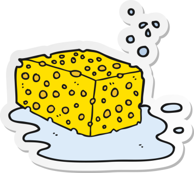 Bir insan tarafından çizilmiş karikatür süngerinin çıkartması.