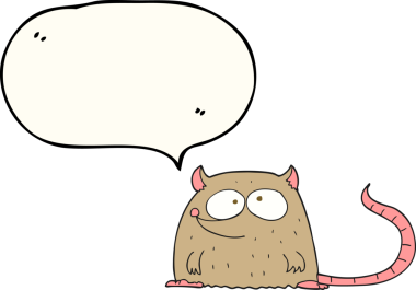 Bir insan tarafından çizilmiş serbest konuşma balonu çizgi film faresi