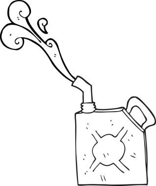 Bir insan tarafından çizilmiş siyah beyaz karikatür yakıtı.