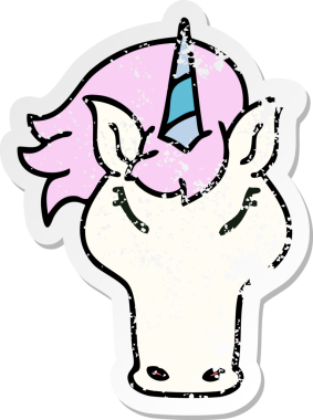 Bir insan tarafından çizilmiş tek boynuzlu atın garip bir el yazısı.