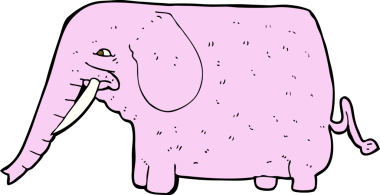 Bir insan tarafından çizilmiş komik bir fil.