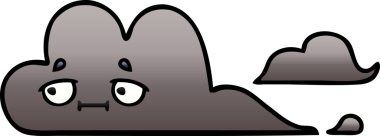 Bir insan tarafından çizilmiş bir fırtına bulutunun gölgelenmiş karikatürü