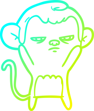 Bir insan tarafından çizilmiş bir çizgi maymun çizimi.