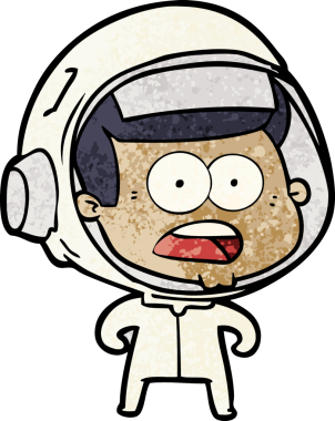 Karikatür bir insan tarafından çizilen astronotu şaşırttı.