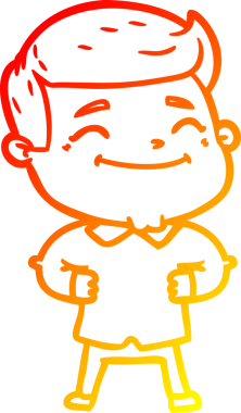 Bir insan tarafından çizilmiş mutlu bir çizgi film karakteri çizimi.