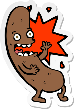 Bir insan tarafından çizilmiş bir sosisin çıkartması.