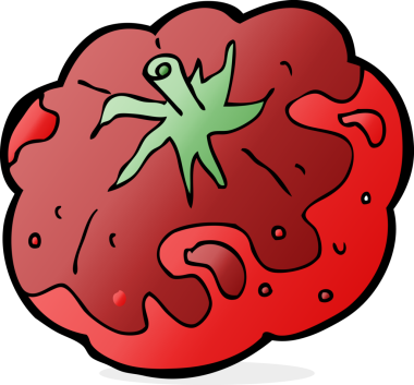 Bir insan tarafından çizilmiş domates çizgi filmi.