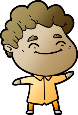 Bir insan tarafından çizilmiş çizgi film dostu bir adam.