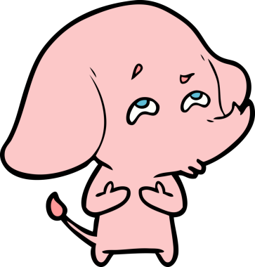 Bir insan tarafından çizilmiş karikatür fili