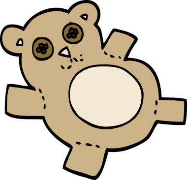 Bir insan tarafından çizilmiş karalama tarzı oyuncak ayı.