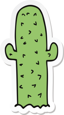 Bir insan tarafından çizilmiş bir kaktüsün çıkartması.