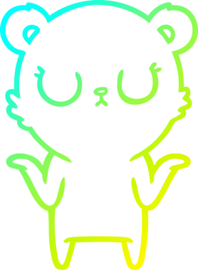 Bir insan tarafından çizilen, barışçıl bir ayının soğuk gradyan çizgisi