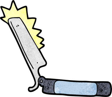 Bir insan tarafından çizilmiş keskin bir jilet.