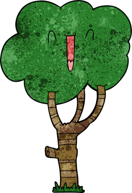 bir insan tarafından çizilmiş bir çizgi film gülen ağacı