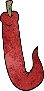 Bir insan tarafından çizilmiş kırmızı acı biber.