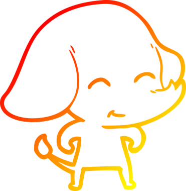 Bir insan tarafından çizilmiş şirin bir fil çizimi.