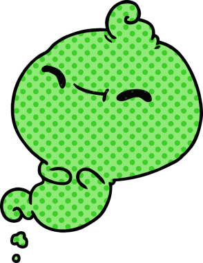 Bir insan tarafından çizilmiş kawai korkunç hayaletinin serbest çizimi.