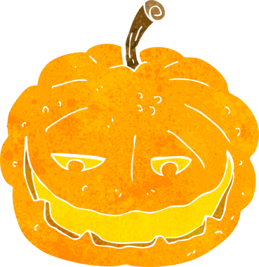 Bir insan tarafından çizilmiş Cadılar Bayramı balkabağı çizgi filmi.