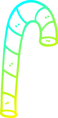 Bir insan tarafından çizilmiş pembe şeker kamışının soğuk çizgi çizimi.