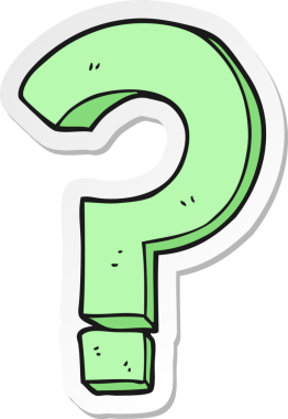 Bir insan tarafından çizilmiş bir soru işaretinin çıkartması.