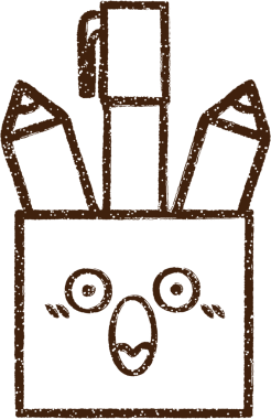 Bir insan tarafından çizilmiş kalem kapları.