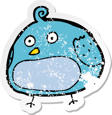 Bir insan tarafından çizilmiş şişman bir karikatürün gerilimli yapıştırması.