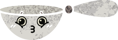 Bir insan tarafından çizilmiş bir ölçüm kaşığının retro çizim tarzı karikatürü